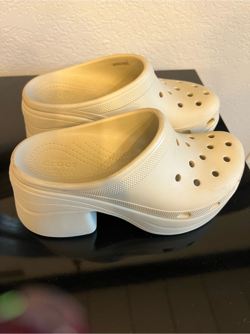 CROCS Platform Clog Mules in Cream - Picture 3 of 3